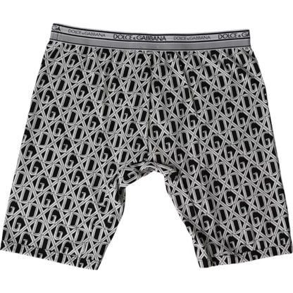  - Black White DG Logo Cotton Stretch Cycling Underwear Men
