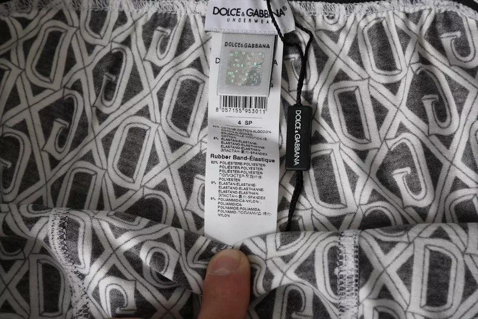 Dolce & Gabbana Black White DG Logo Cotton Stretch Cycling Underwear for Men