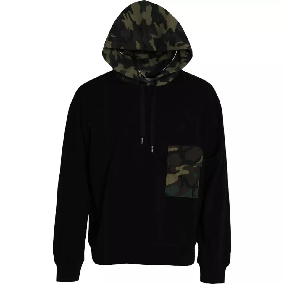  - Black Camouflage Hooded Sweatshirt Sweater