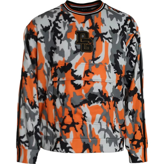  - Multicolor Camouflage Crew Neck Pullover Sweater