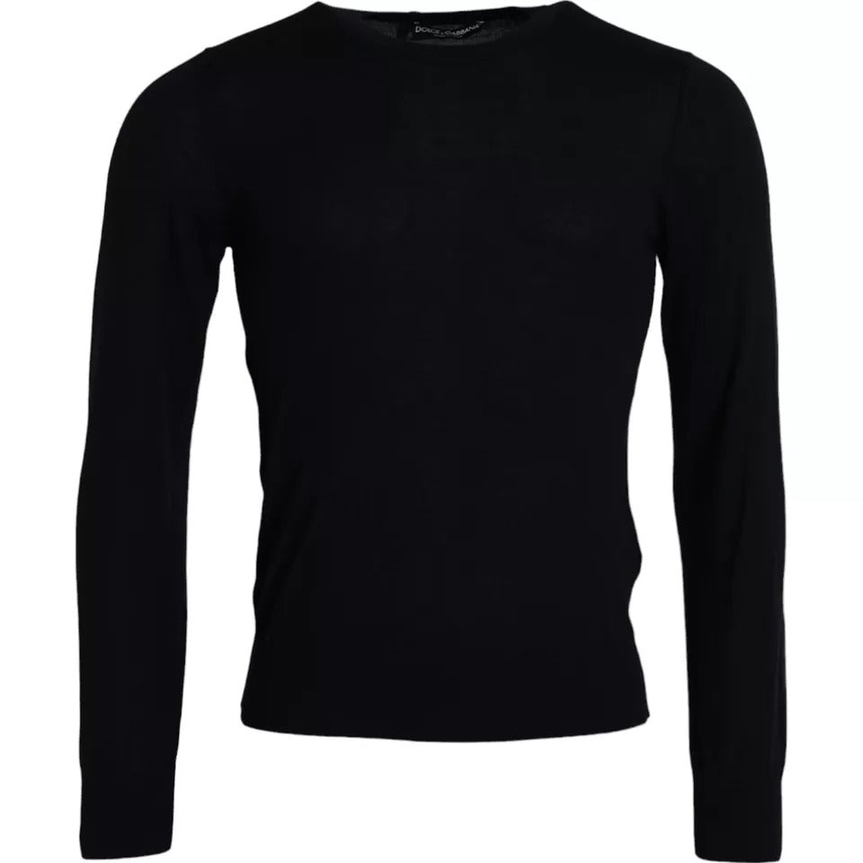  - Black Cashmere Crew Neck Pullover Sweater