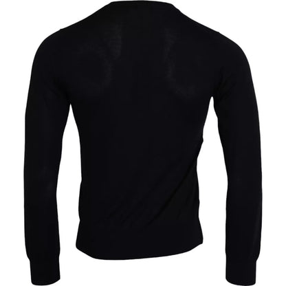  - Black Cashmere Crew Neck Pullover Sweater