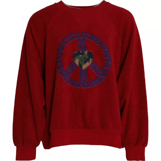  - Red Logo Cotton Crew Neck Pullover Sweater