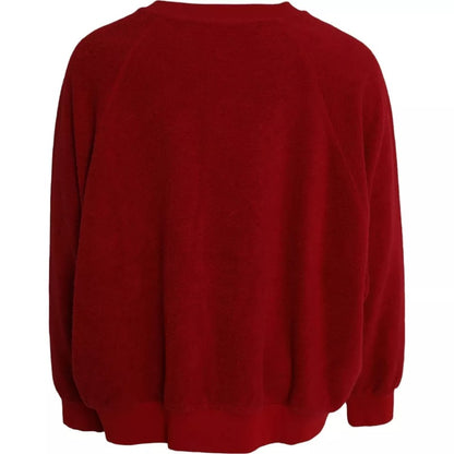  - Red Logo Cotton Crew Neck Pullover Sweater