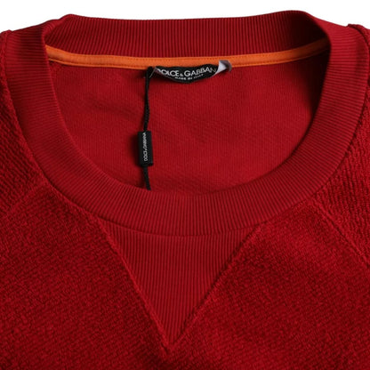  - Red Logo Cotton Crew Neck Pullover Sweater