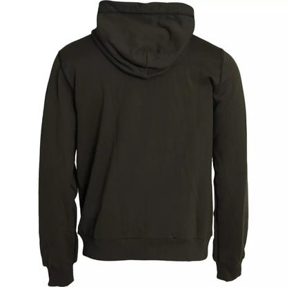  - Army Green Logo Hooded Full Zip Sweater