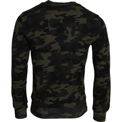  - Black Camouflage Crew Neck Pullover Sweater