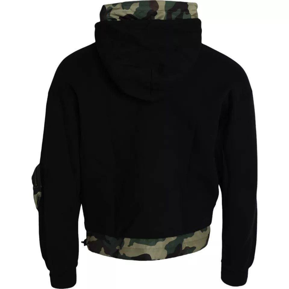  - Black Camouflage Hooded Sweatshirt Sweater