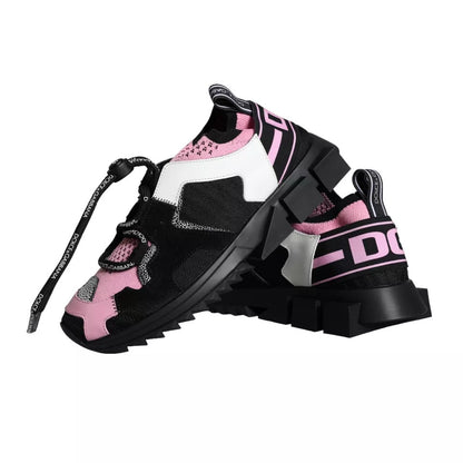 Black Pink Mesh Sorrento Trekking Sneakers Shoes - The Luxe Alliance