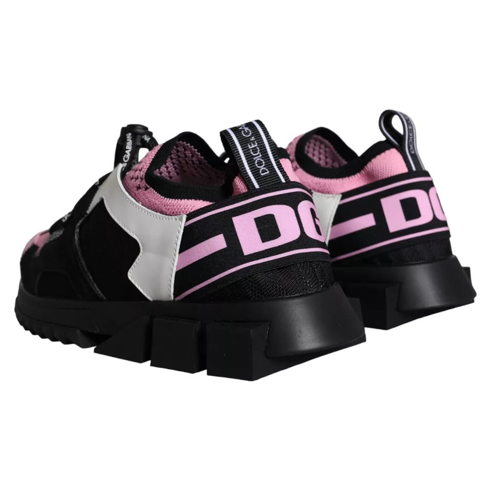 Black Pink Mesh Sorrento Trekking Sneakers Shoes - The Luxe Alliance