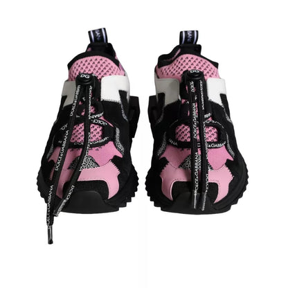 Black Pink Mesh Sorrento Trekking Sneakers Shoes - The Luxe Alliance