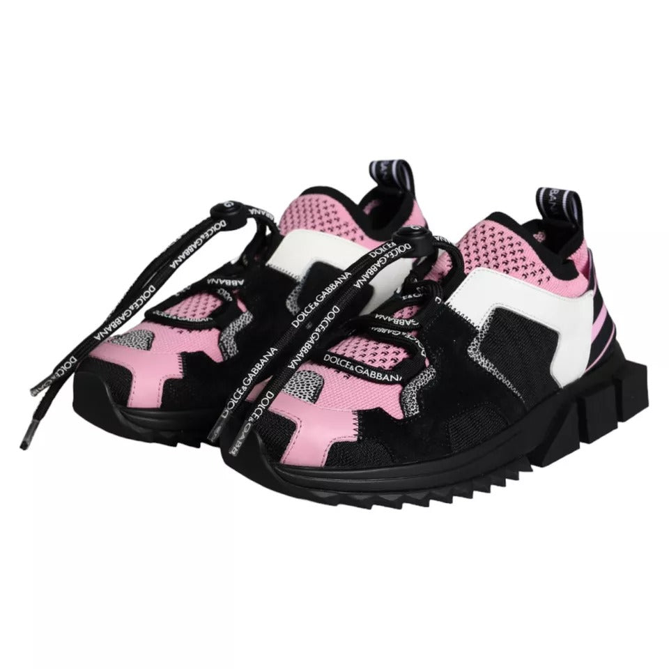 Black Pink Mesh Sorrento Trekking Sneakers Shoes - The Luxe Alliance