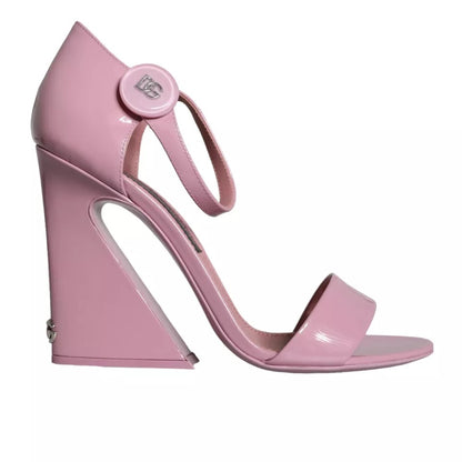 Pink Patent Leather Ankle Strap Heels Sandals Shoes - The Luxe Alliance