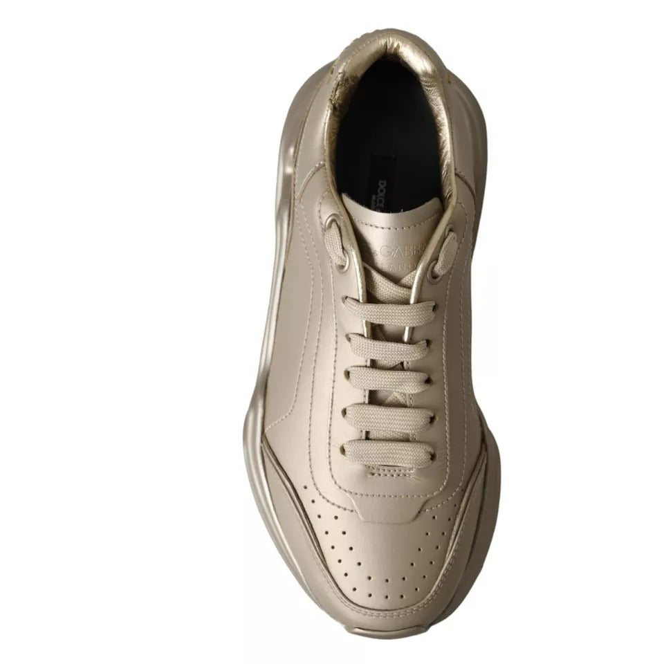  - Gold Leather Daymaster Low Top Sneakers Shoes