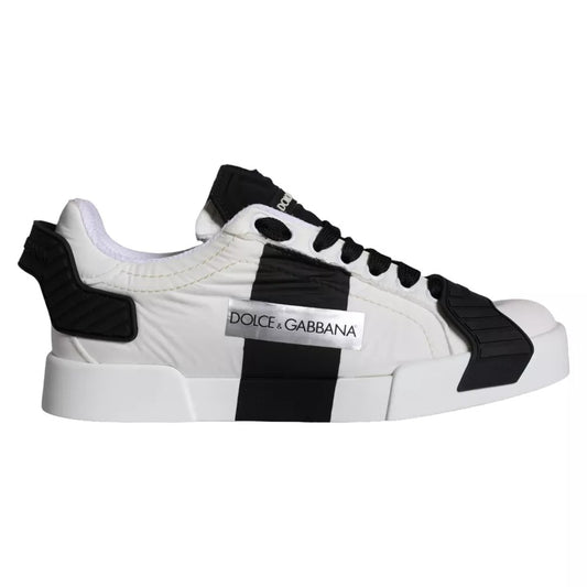  - White Black Leather Low Top Women Sneaker Shoes