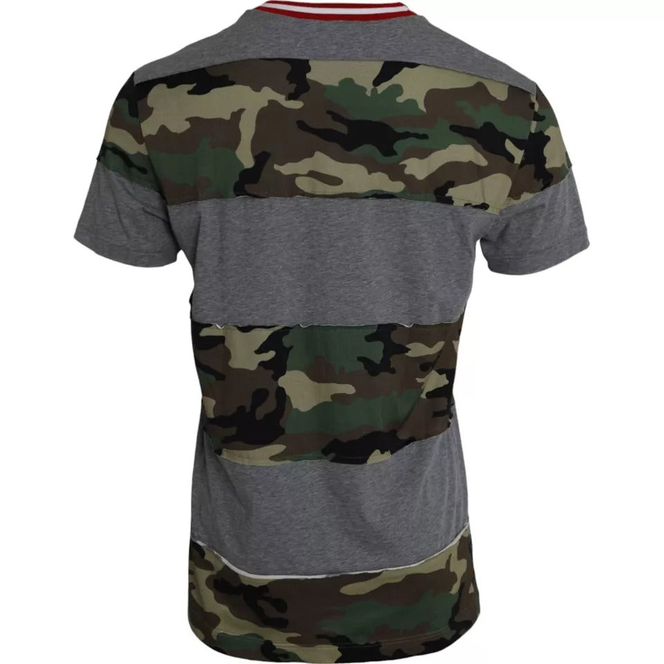  - Multicolor Camouflage Cotton Crew Neck Men T-shirt