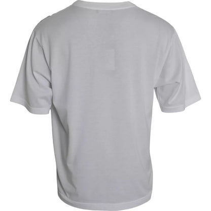 White Cotton Round Neck Short Sleeve T-shirt - The Luxe Alliance