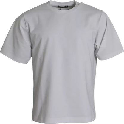 Dolce & Gabbana White Cotton Round Neck Short Sleeve T-Shirt