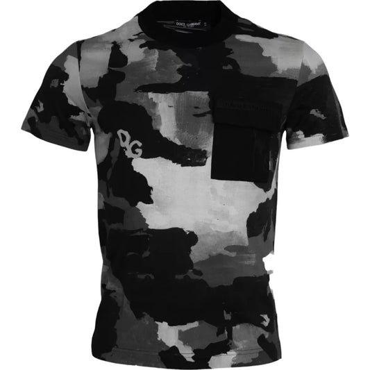 Multicolor Camouflage Cotton Crewneck T-shirt - The Luxe Alliance