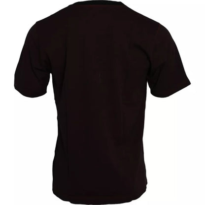 Bordeaux Crown Print Round Neck Cotton T-shirt - The Luxe Alliance