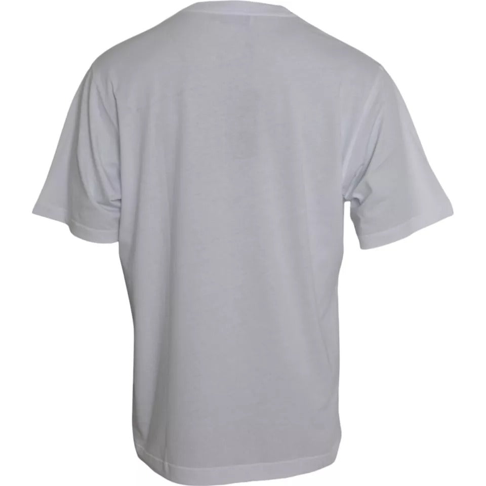 White Logo Round Neck Short Sleeves T-shirt - The Luxe Alliance