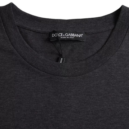 Black Cotton Crew Neck Short Sleeves T-shirt - The Luxe Alliance