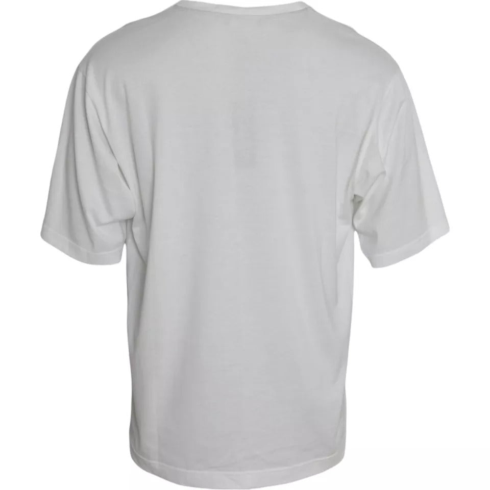 White Logo Round Neck Short Sleeves T-shirt - The Luxe Alliance