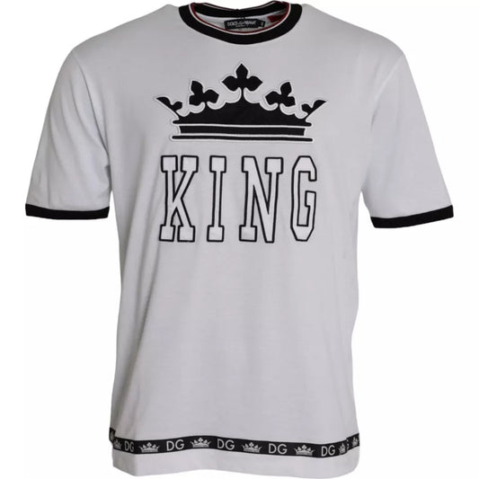 White Crown King Cotton Crew Neck Men T-shirt - The Luxe Alliance