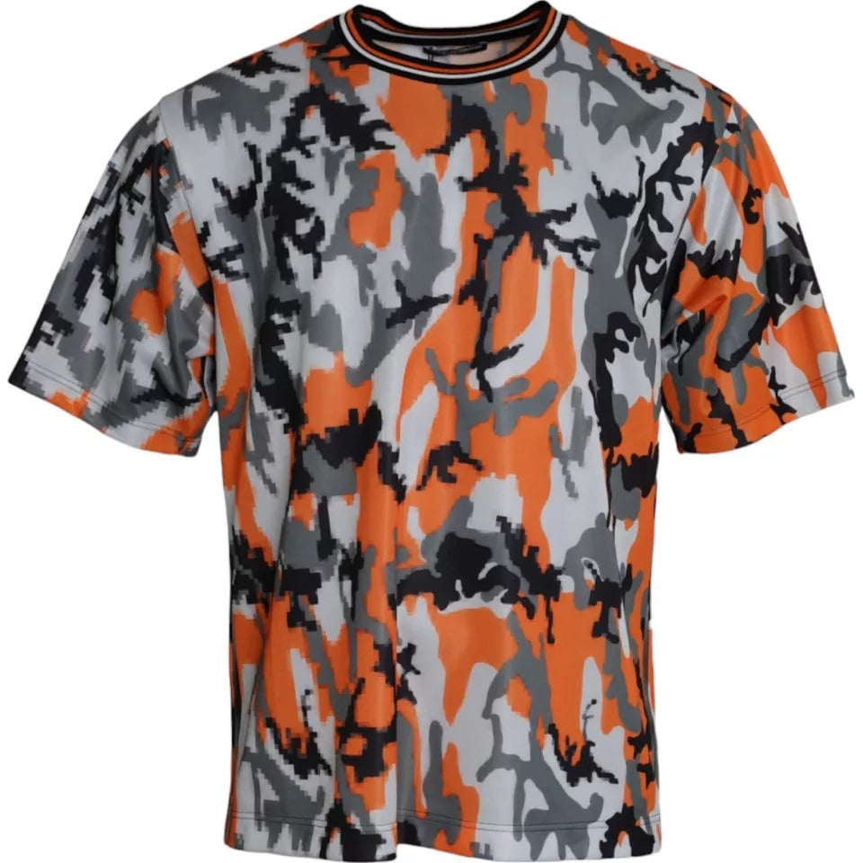 Multicolor Camouflage Cotton Crew Neck Men T-shirt - The Luxe Alliance