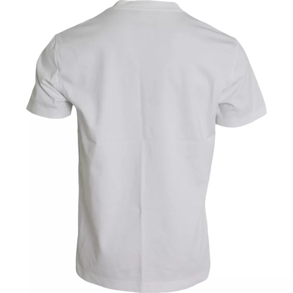 White Logo Round Neck Short Sleeves T-shirt - The Luxe Alliance