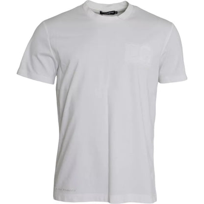 White Logo Round Neck Short Sleeves T-shirt - The Luxe Alliance