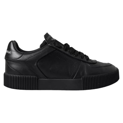 Black Leather Low Top Sneakers Men Shoes - The Luxe Alliance