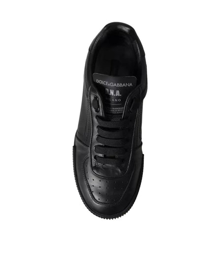 Black Leather Low Top Sneakers Men Shoes - The Luxe Alliance