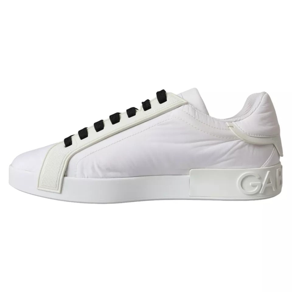 White Portofino Logo Low Top Trainers Sneakers Shoes - The Luxe Alliance