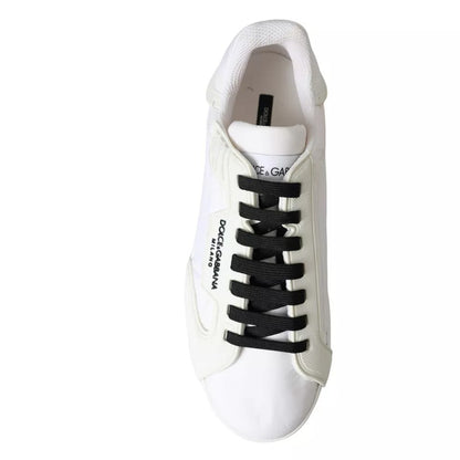 White Portofino Logo Low Top Trainers Sneakers Shoes - The Luxe Alliance