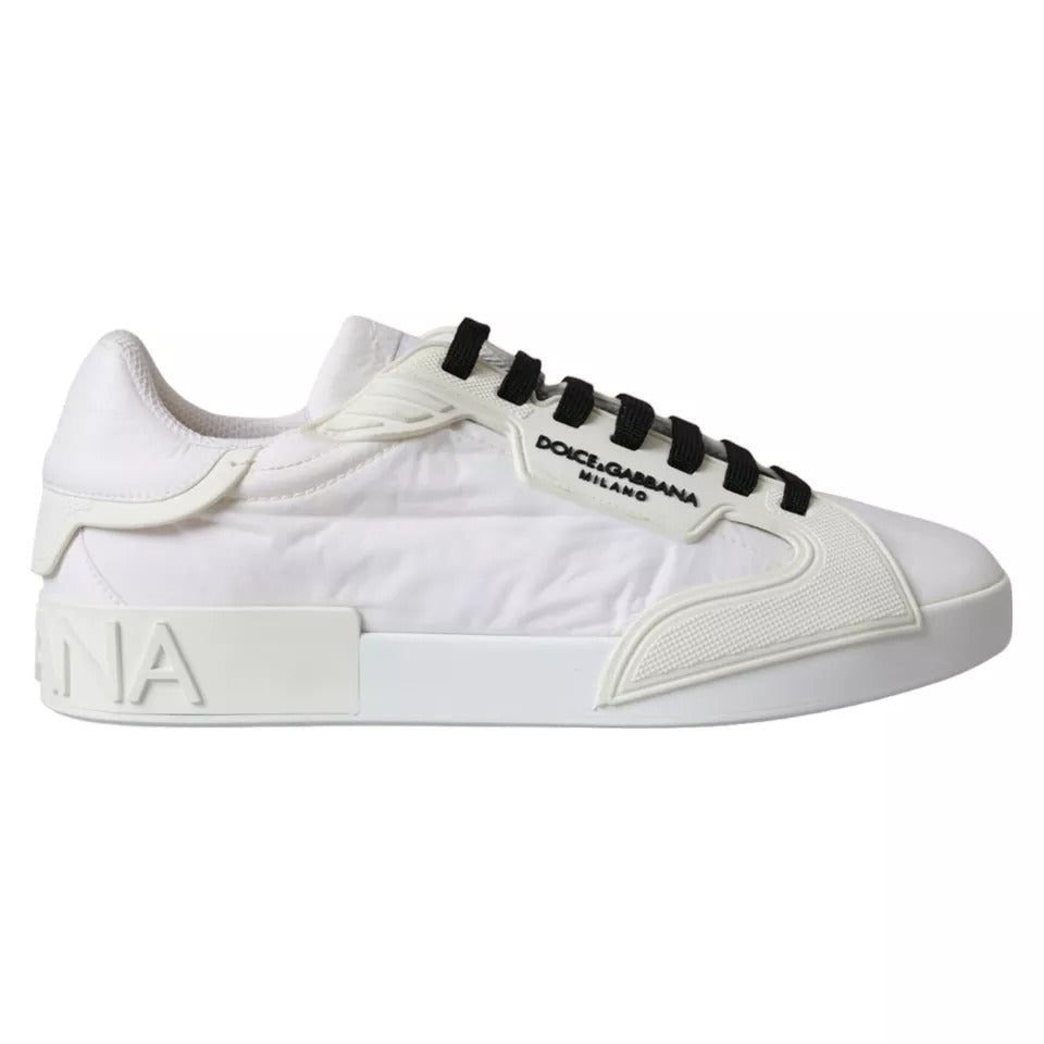 White Portofino Logo Low Top Trainers Sneakers Shoes - The Luxe Alliance