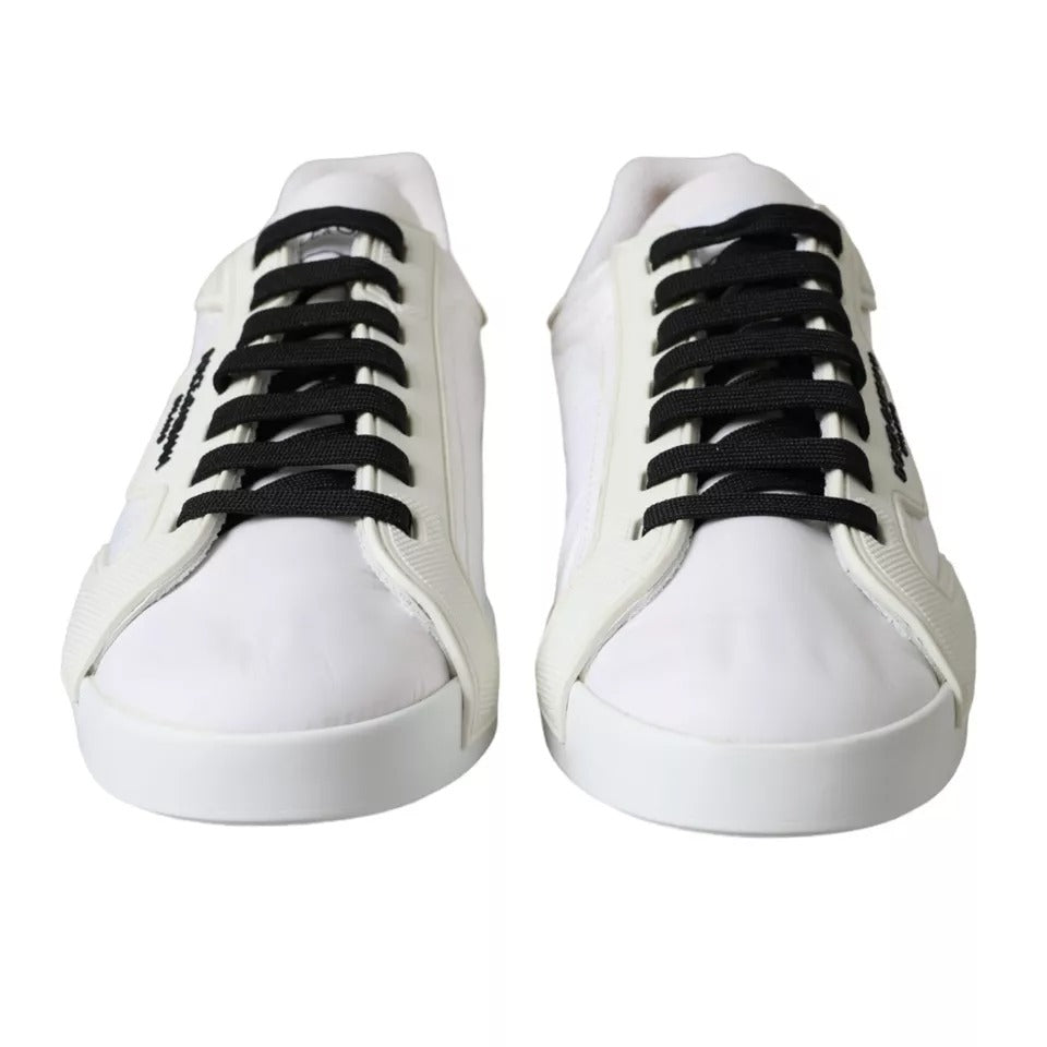 White Portofino Logo Low Top Trainers Sneakers Shoes - The Luxe Alliance