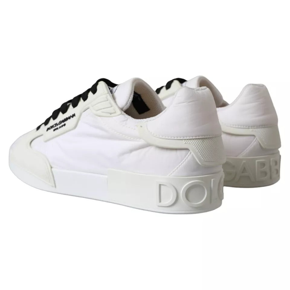 White Portofino Logo Low Top Trainers Sneakers Shoes - The Luxe Alliance