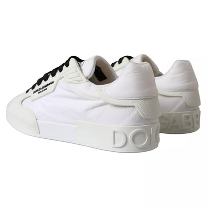 White Portofino Logo Low Top Trainers Sneakers Shoes - The Luxe Alliance