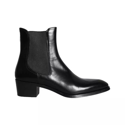 Black Leather Chelsea Ankle Boots Men Shoes - The Luxe Alliance