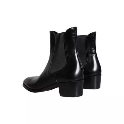 Black Leather Chelsea Ankle Boots Men Shoes - The Luxe Alliance