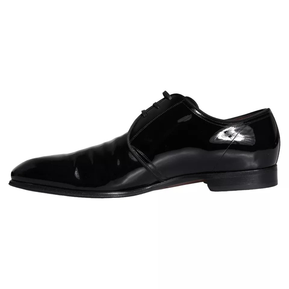 Black Patent Leather Derby Men Dress Shoes