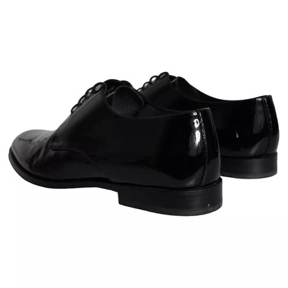 Black Calfskin Leather Derby Men Dress Shoes - The Luxe Alliance