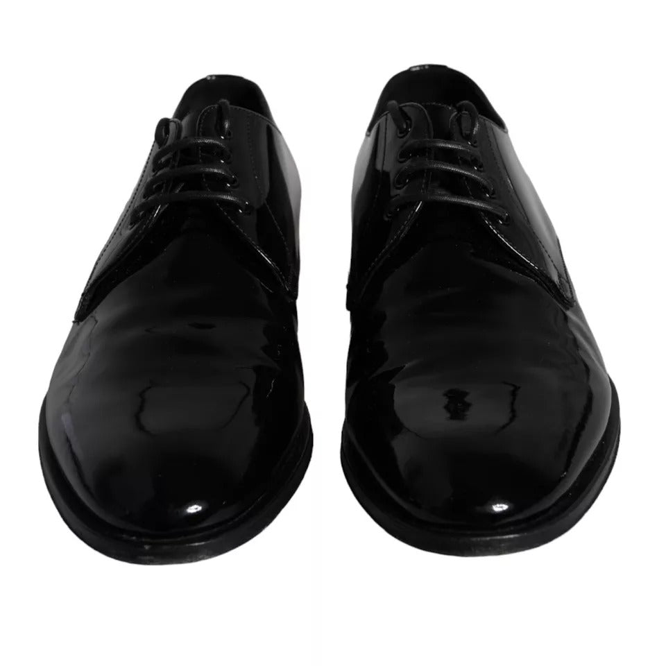 Black Calfskin Leather Derby Men Dress Shoes - The Luxe Alliance