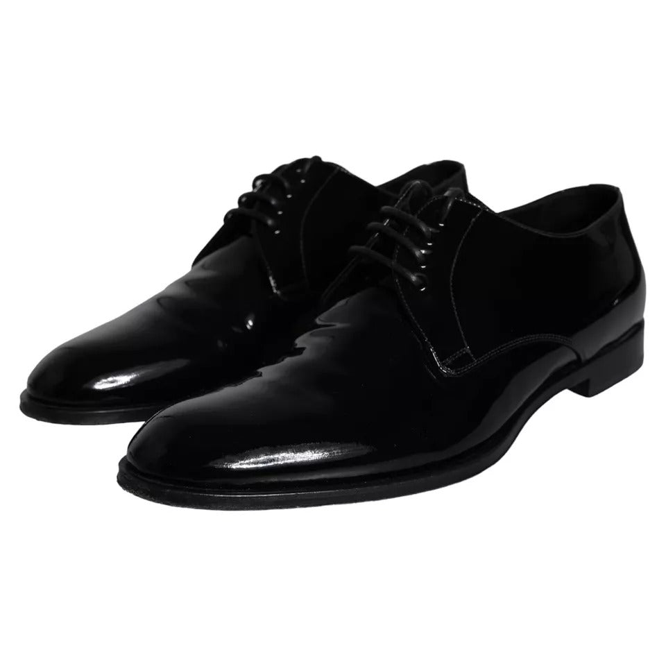 Black Calfskin Leather Derby Men Dress Shoes - The Luxe Alliance