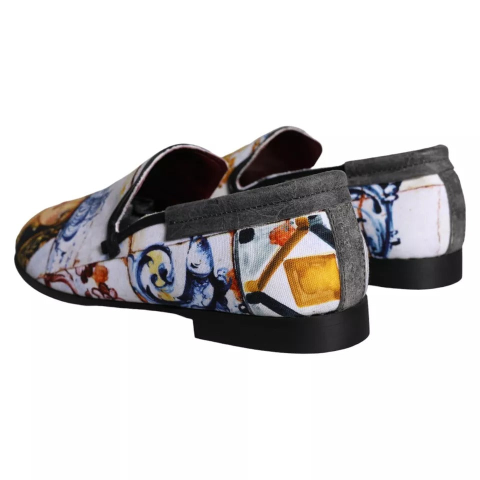 Multicolor Madonna Majolica Amalfi Men Loafers Shoes - The Luxe Alliance