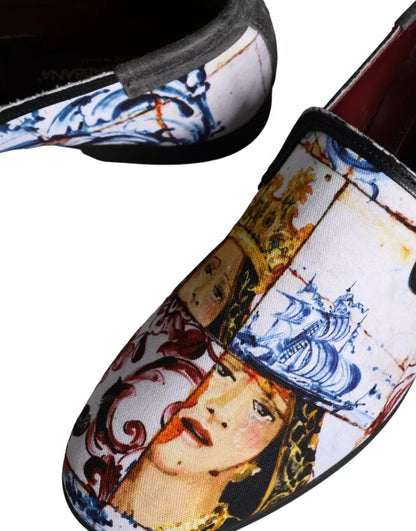 Multicolor Madonna Majolica Amalfi Men Loafers Shoes - The Luxe Alliance