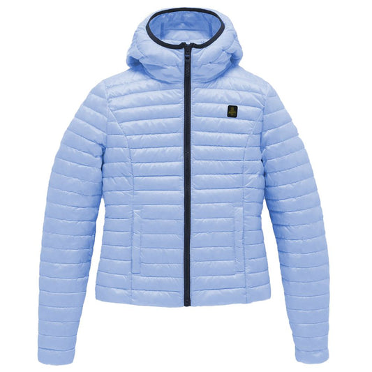 Light Blue Polyamide Jackets & Coat - The Luxe Alliance