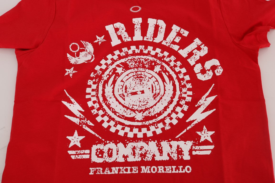  - Chic Red 'RIDERS' Motive Crewneck Tee