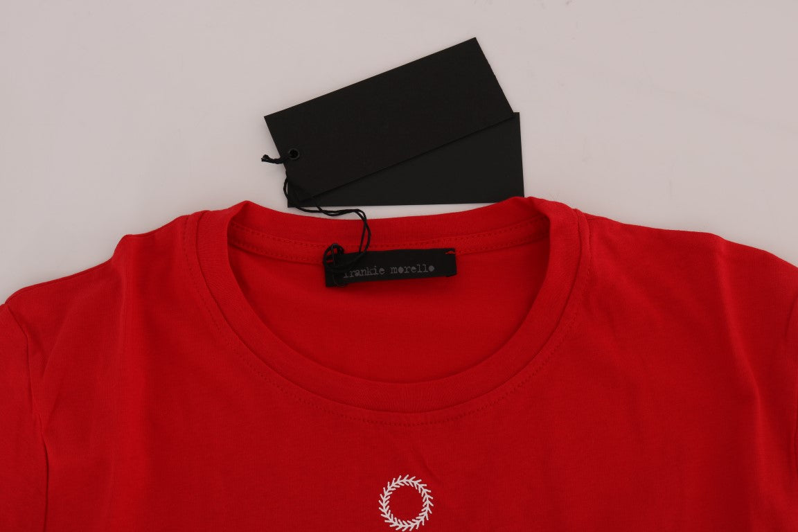  - Chic Red 'RIDERS' Motive Crewneck Tee